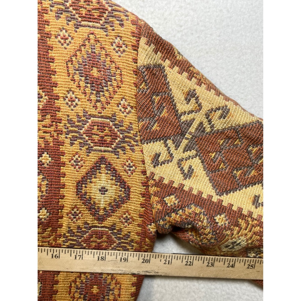 Flashback Vintage Southwestern Tapestry Jacket Cropped Woven Cotton Orange L - Picture 9 of 12